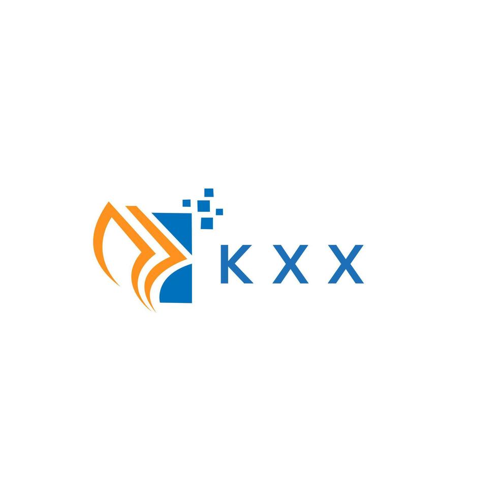 diseño de logotipo de contabilidad de reparación de crédito kxx sobre fondo blanco. kxx creativo iniciales gráfico de crecimiento letra logo concepto. diseño del logotipo de finanzas empresariales kxx. vector