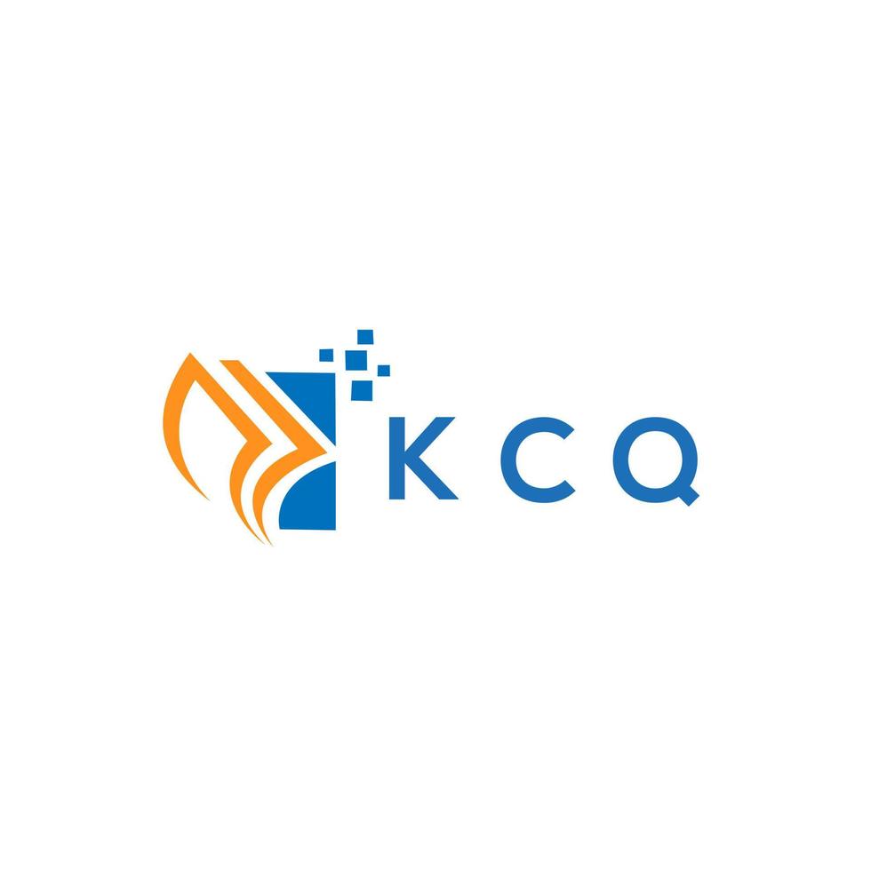 diseño de logotipo de contabilidad de reparación de crédito kcq sobre fondo blanco. kcq creativo iniciales gráfico de crecimiento letra logo concepto. diseño del logotipo de finanzas empresariales kcq. vector