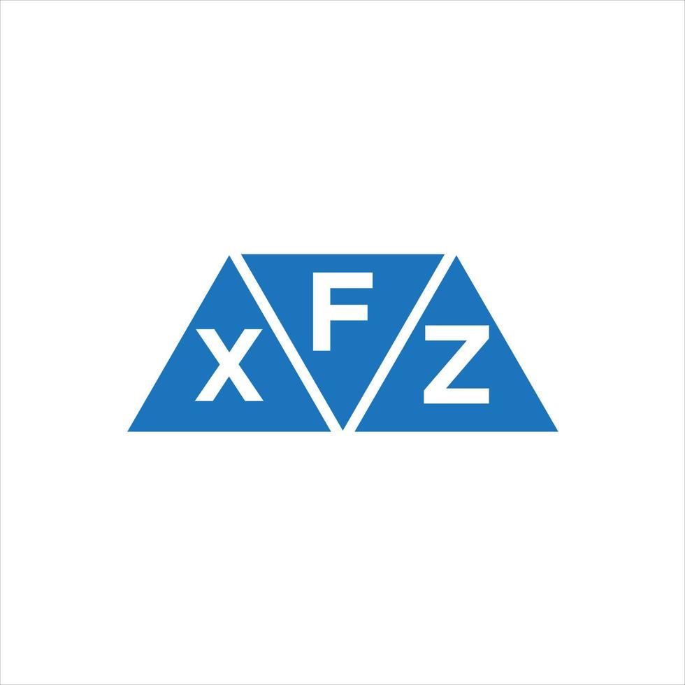 diseño de logotipo en forma de triángulo fxz sobre fondo blanco. concepto de logotipo de letra de iniciales creativas fxz. vector