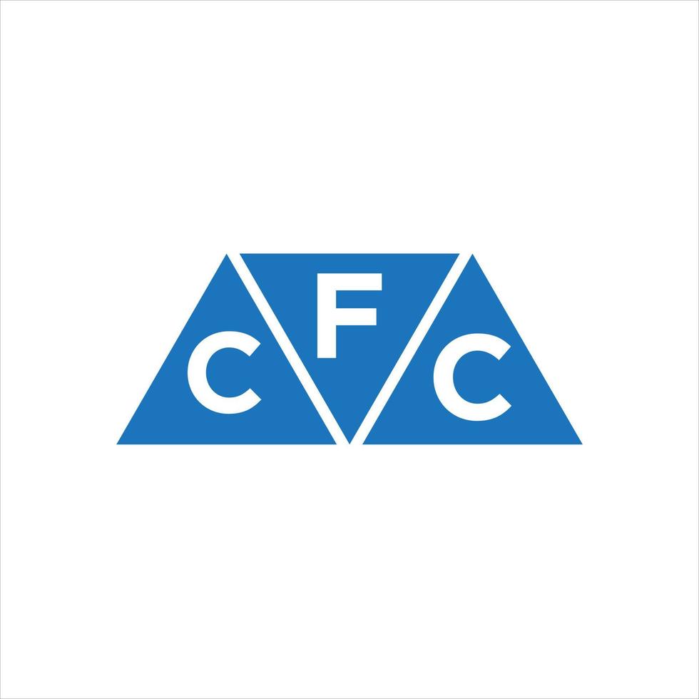 diseño de logotipo en forma de triángulo fcc sobre fondo blanco. concepto de logotipo de letra de iniciales creativas de fcc. vector