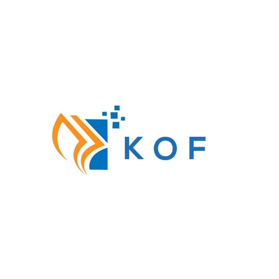 KOF credit repair accounting logo design on white background. KOF creative initials Growth graph letter logo concept. KOF business finance logo design. vector