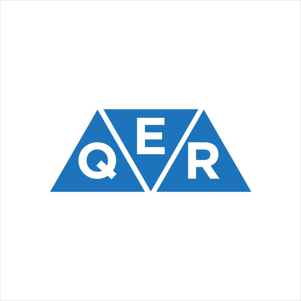 Diseño de logotipo en forma de triángulo eqr sobre fondo blanco. concepto de logotipo de letra inicial creativa eqr. vector