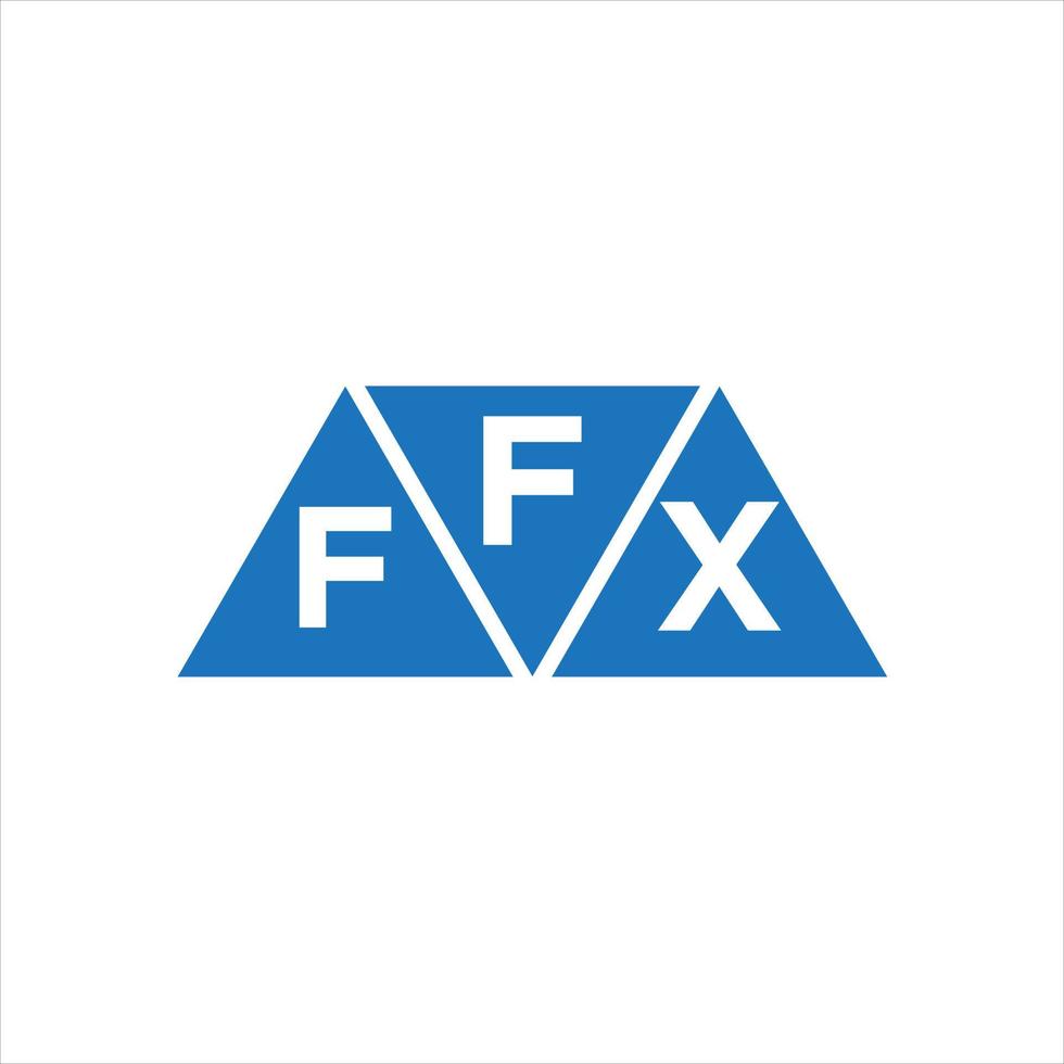 Diseño de logotipo en forma de triángulo ffx sobre fondo blanco. Concepto de logotipo de letra de iniciales creativas ffx. vector