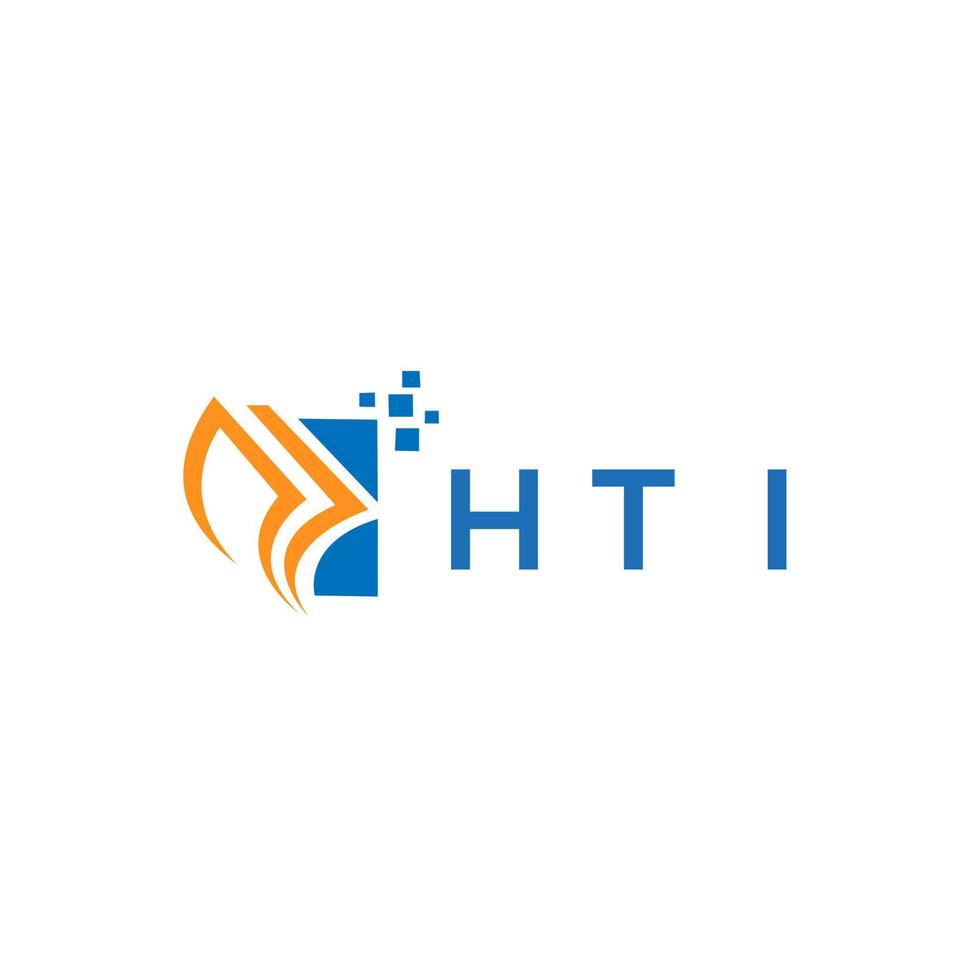 HTI credit repair accounting logo design on white background. vector