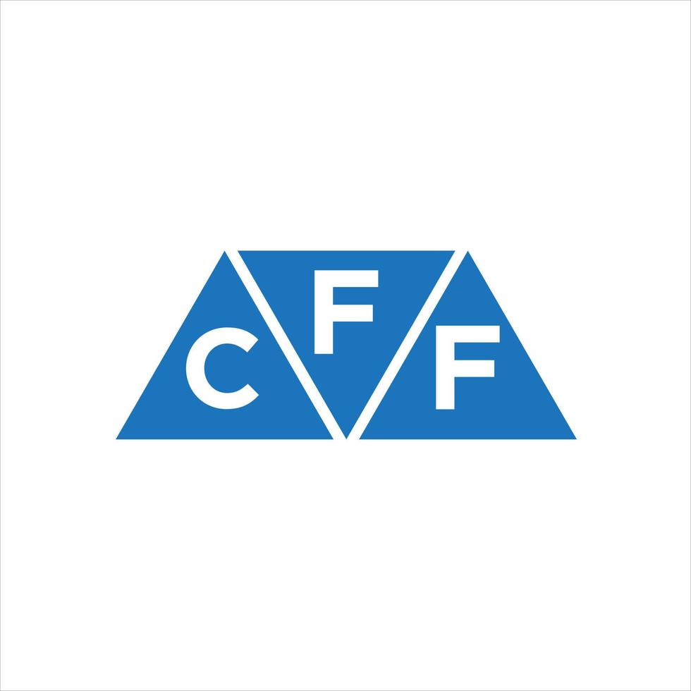 diseño de logotipo en forma de triángulo fcf sobre fondo blanco. concepto de logotipo de letra de iniciales creativas fcf. vector