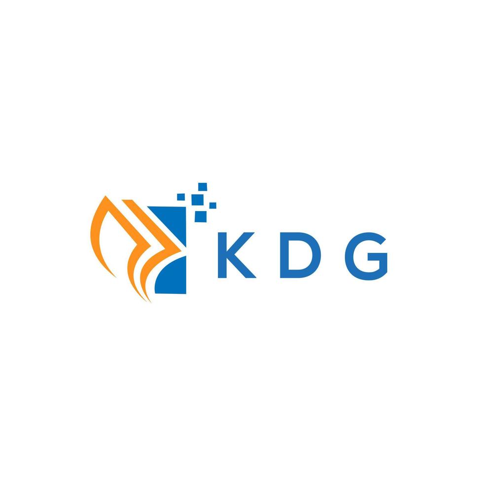 diseño de logotipo de contabilidad de reparación de crédito kdg sobre fondo blanco. kdg creative iniciales gráfico de crecimiento letra logo concepto. diseño del logotipo de finanzas empresariales kdg. vector