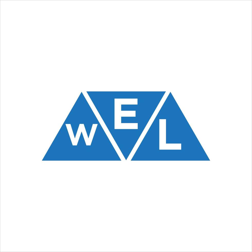 diseño de logotipo en forma de triángulo ewl sobre fondo blanco. concepto de logotipo de letra de iniciales creativas de ewl. vector