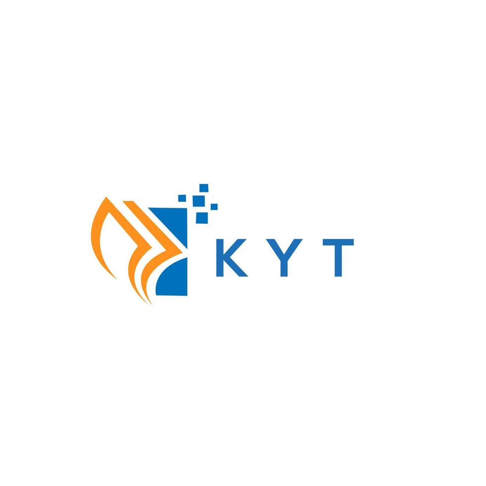 KYT credit repair accounting logo design on white background. KYT creative initials Growth graph letter logo concept. KYT business finance logo design. vector