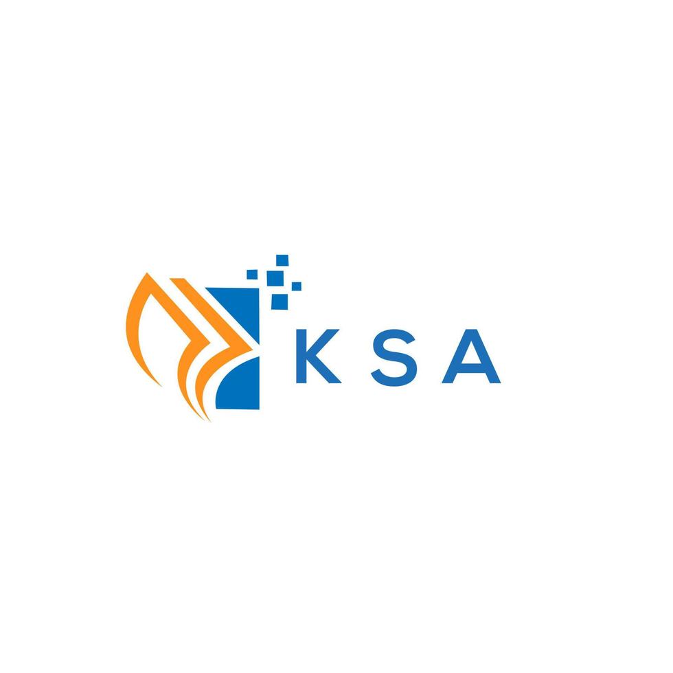 KSA credit repair accounting logo design on white background. KSA creative initials Growth graph letter logo concept. KSA business finance logo design. vector