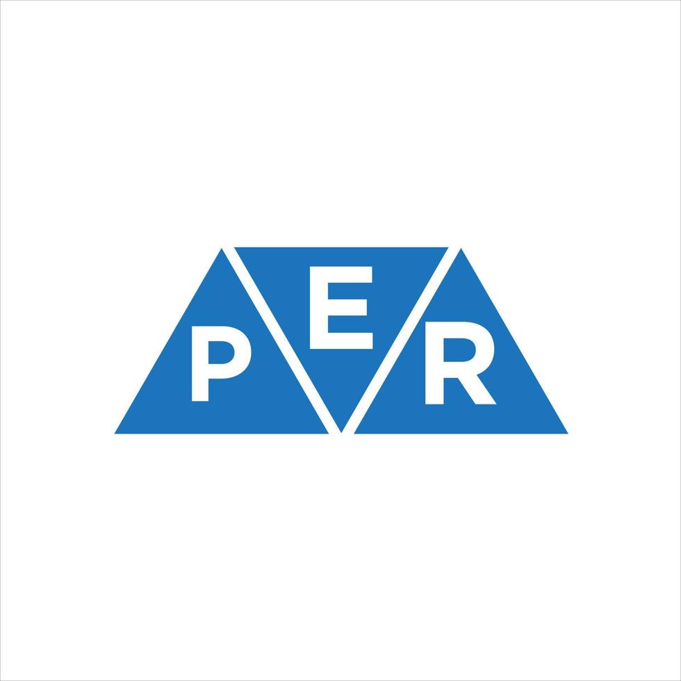 diseño de logotipo en forma de triángulo epr sobre fondo blanco. concepto de logotipo de letra de iniciales creativas epr. vector