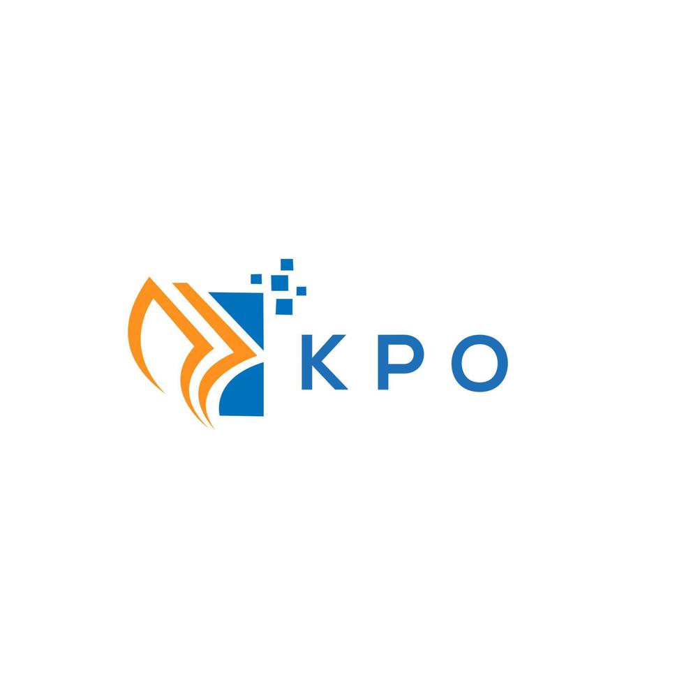 KPO credit repair accounting logo design on white background. KPO creative initials Growth graph letter logo concept. KPO business finance logo design. vector