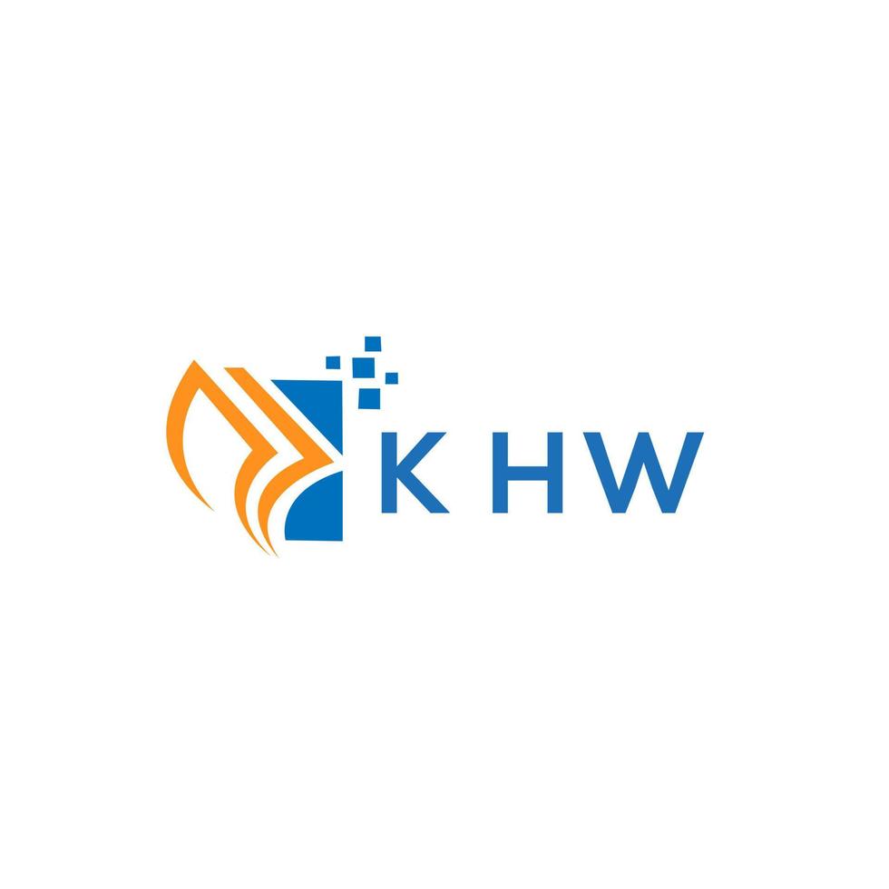 KHW credit repair accounting logo design on white background. KHW creative initials Growth graph letter logo concept. KHW business finance logo design. vector