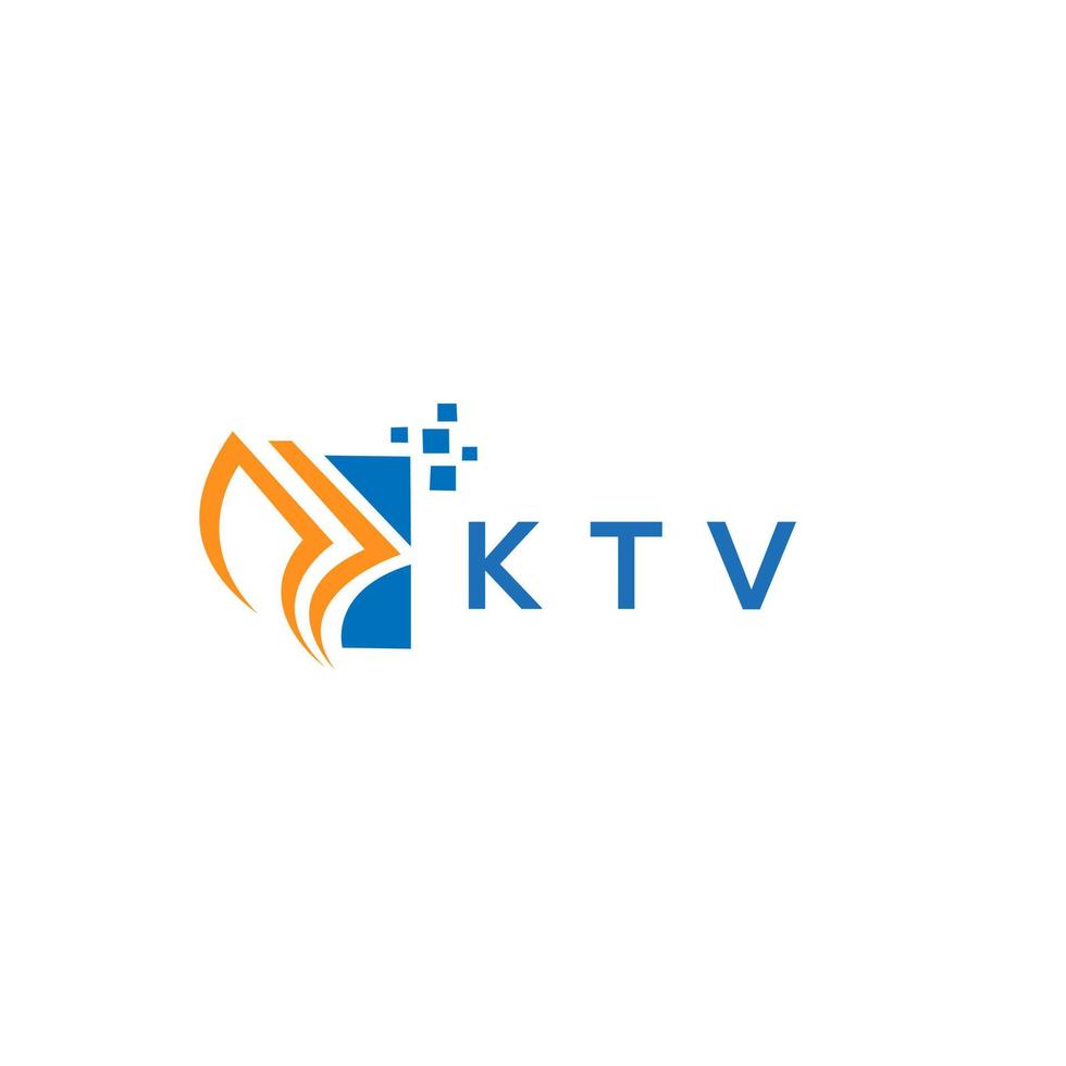 diseño de logotipo de contabilidad de reparación de crédito ktv sobre fondo blanco. ktv creative iniciales crecimiento gráfico letra logo concepto. diseño del logotipo de finanzas empresariales ktv. vector