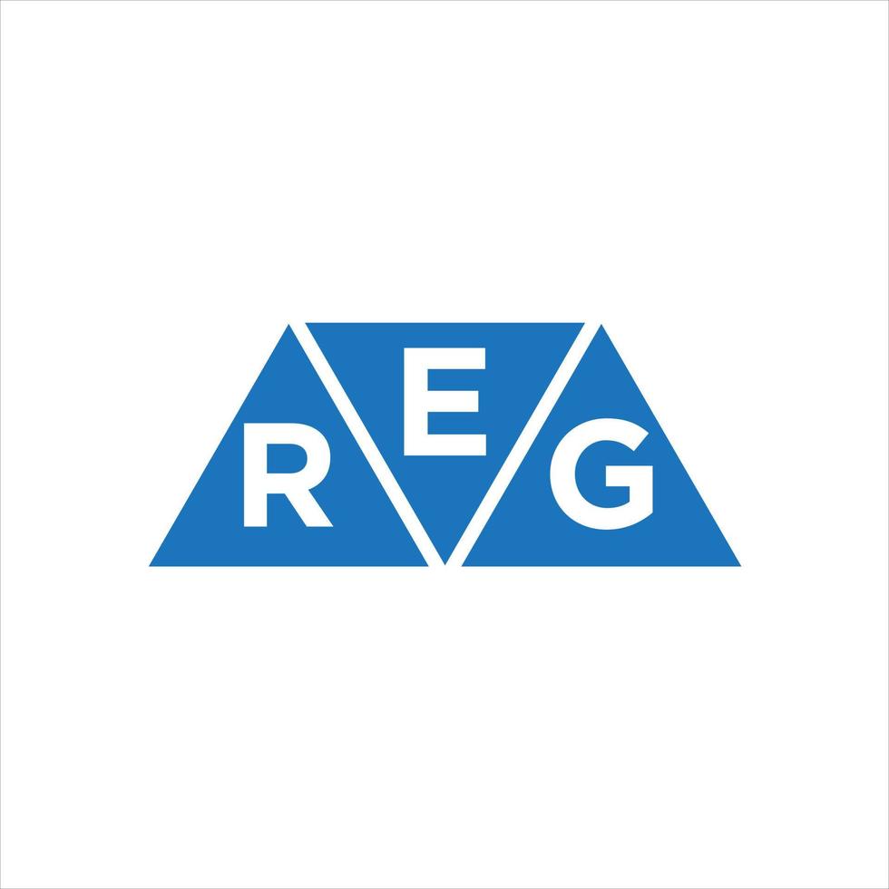 diseño de logotipo en forma de triángulo erg sobre fondo blanco. concepto de logotipo de letra de iniciales creativas erg. vector