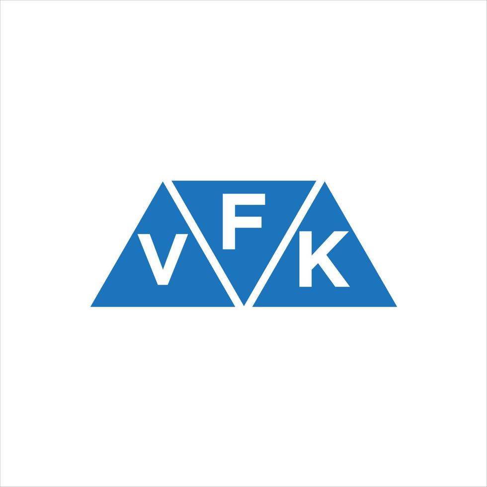 diseño de logotipo en forma de triángulo fvk sobre fondo blanco. concepto de logotipo de letra de iniciales creativas fvk. vector