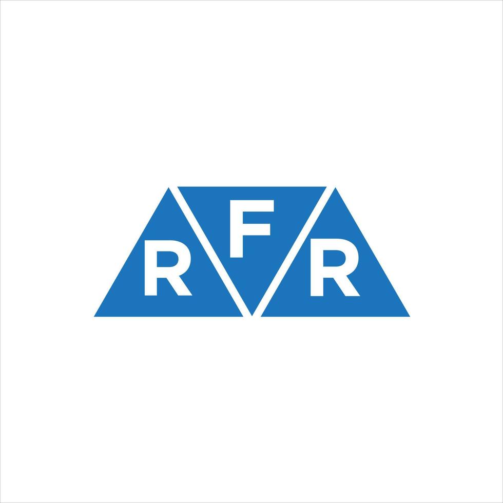 diseño de logotipo en forma de triángulo frr sobre fondo blanco. frr creative initials letter logo concept.frr diseño de logotipo en forma de triángulo sobre fondo blanco. concepto de logotipo de letra de iniciales creativas fr. vector