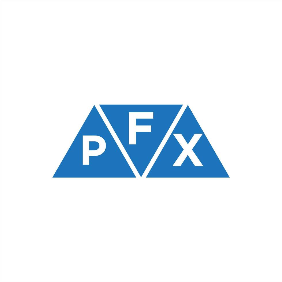 diseño de logotipo en forma de triángulo fpx sobre fondo blanco. concepto de logotipo de letra de iniciales creativas fpx. vector