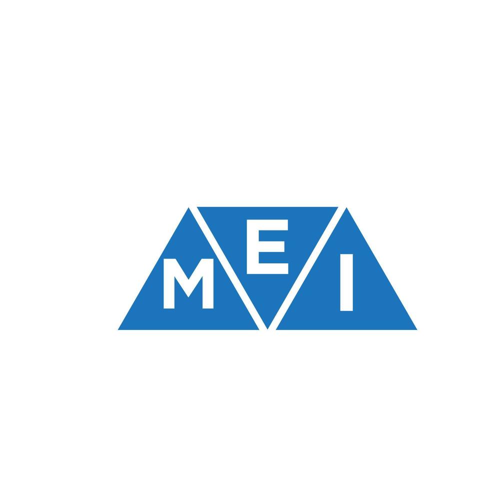 diseño de logotipo en forma de triángulo emi sobre fondo blanco. concepto de logotipo de letra de iniciales creativas emi. vector