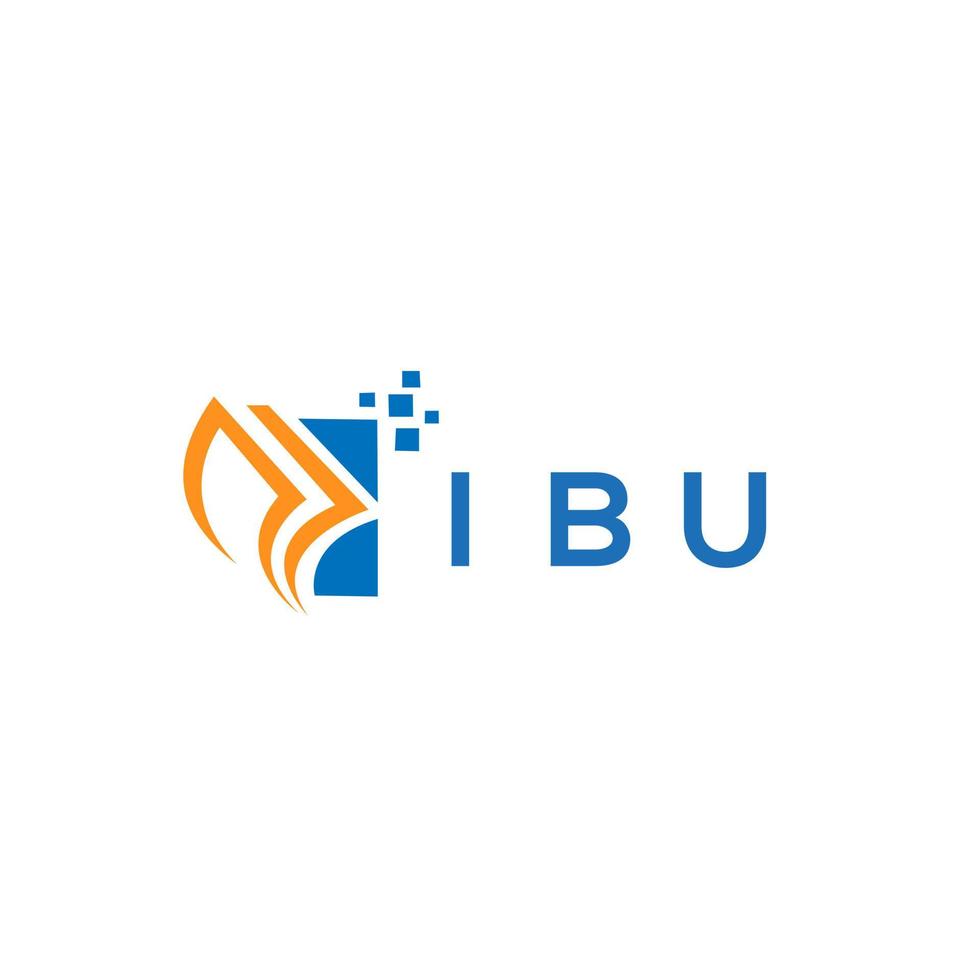 diseño de logotipo de contabilidad de reparación de crédito ibu sobre fondo blanco. ibu creative iniciales gráfico de crecimiento letra logo concepto. Diseño del logotipo de finanzas empresariales ibu. vector