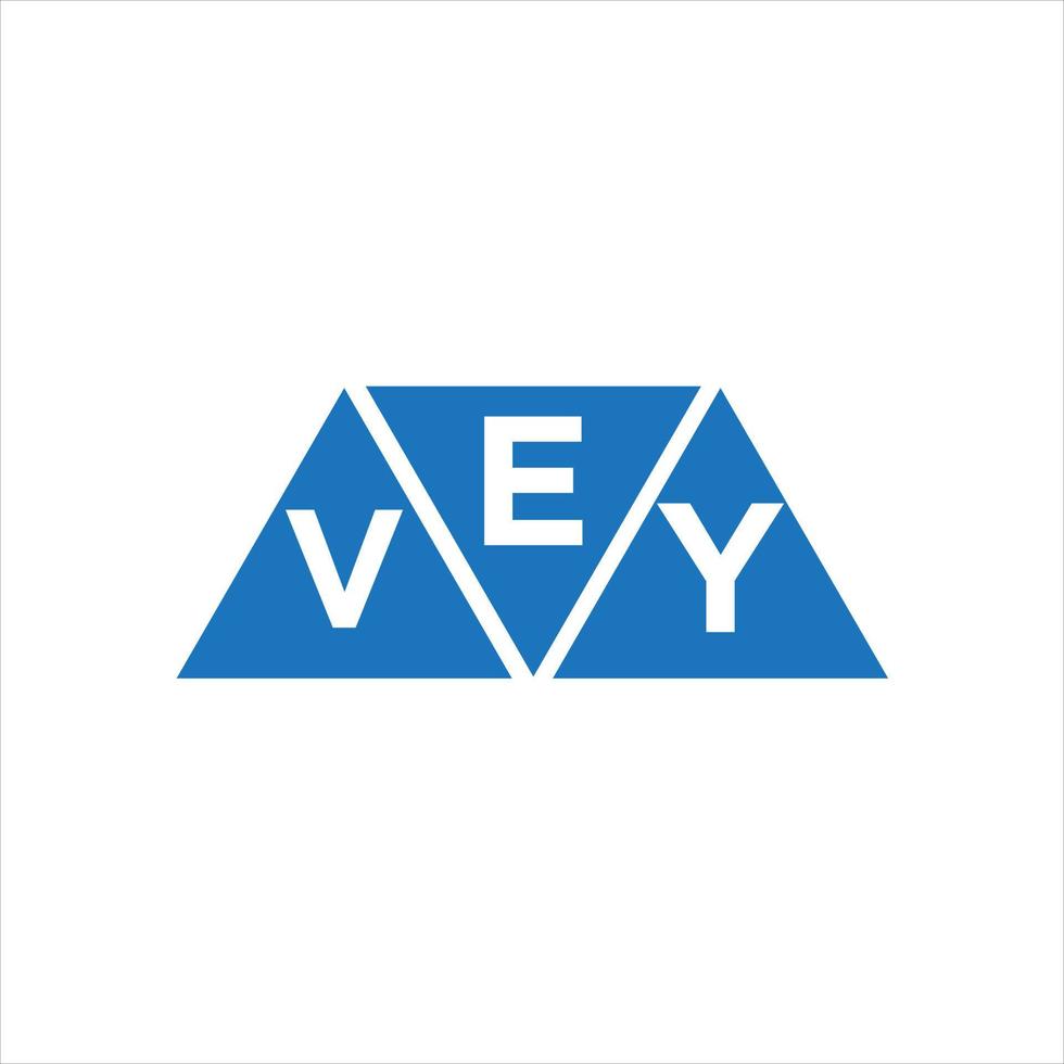diseño de logotipo en forma de triángulo evy sobre fondo blanco. concepto de logotipo de letra de iniciales creativas evy. vector