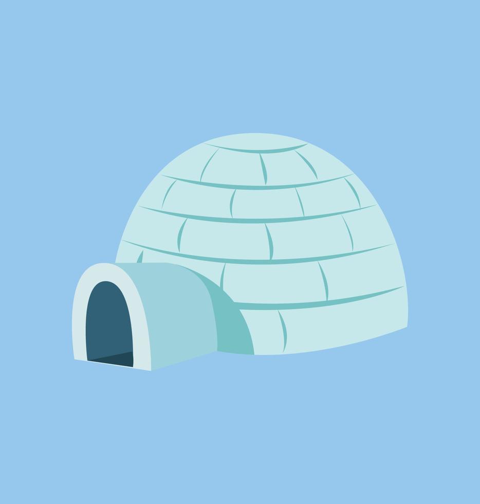 Vector igloo icon. Clipart image isolated on sky color Background.