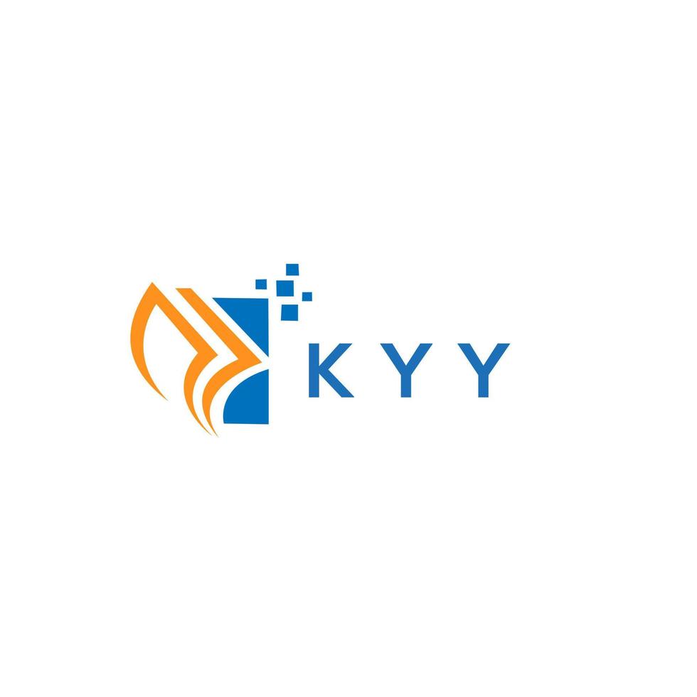 diseño de logotipo de contabilidad de reparación de crédito kyy sobre fondo blanco. kyy creative iniciales gráfico de crecimiento letra logo concepto. diseño del logotipo de finanzas empresariales kyy. vector