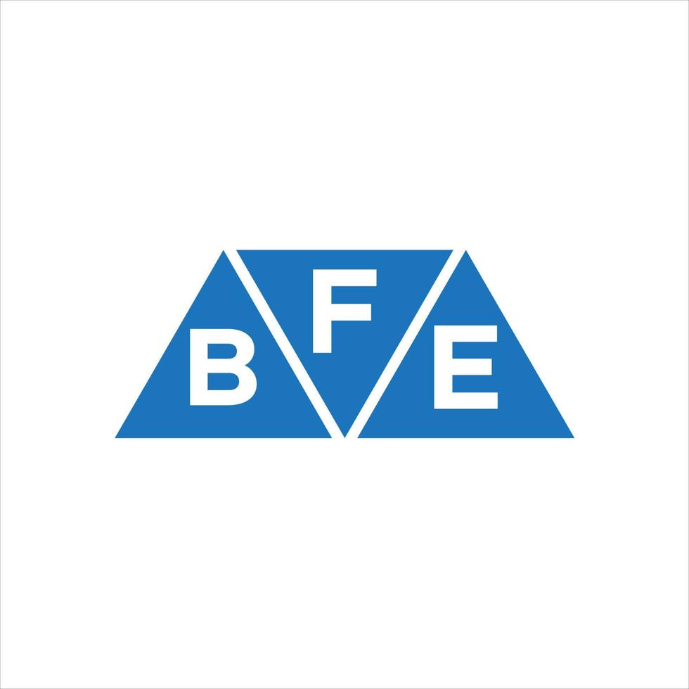 diseño de logotipo en forma de triángulo fbe sobre fondo blanco. Concepto de logotipo de letra de iniciales creativas fbe. vector