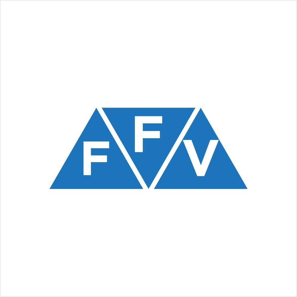 Diseño de logotipo en forma de triángulo ffv sobre fondo blanco. Concepto de logotipo de letra de iniciales creativas ffv. vector