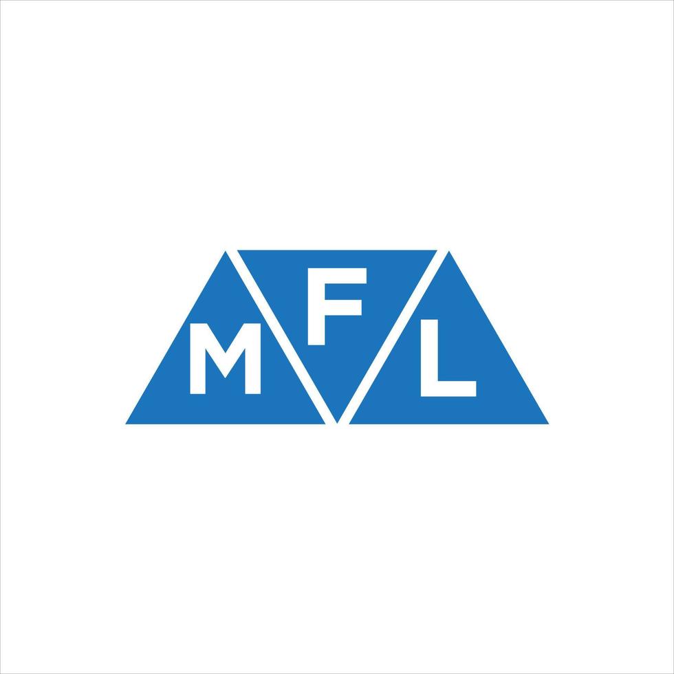 diseño de logotipo en forma de triángulo fml sobre fondo blanco. concepto de logotipo de letra de iniciales creativas fml. vector