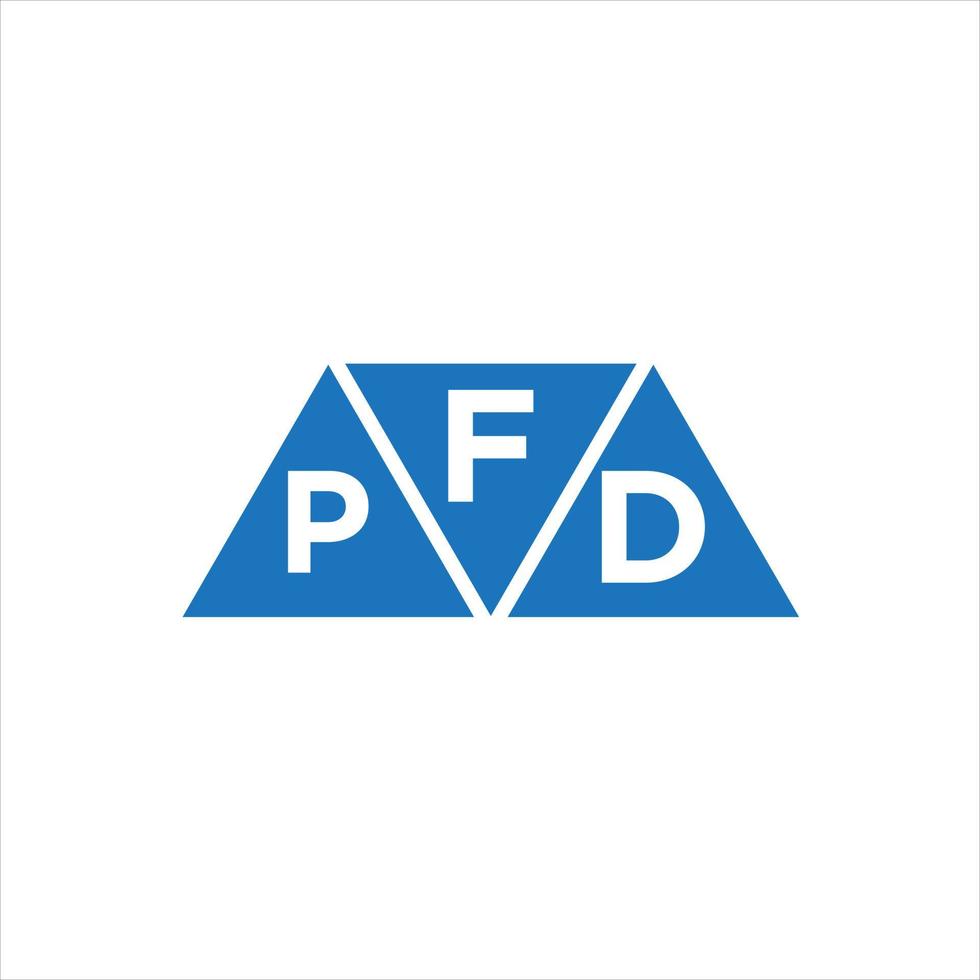 diseño de logotipo en forma de triángulo fpd sobre fondo blanco. concepto de logotipo de letra de iniciales creativas fpd. vector