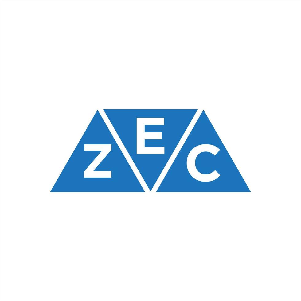 diseño de logotipo en forma de triángulo ezc sobre fondo blanco. concepto de logotipo de letra de iniciales creativas ezc. vector