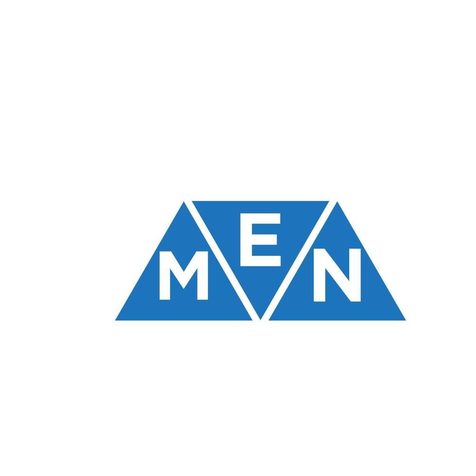 diseño de logotipo en forma de triángulo emn sobre fondo blanco. concepto de logotipo de letra de iniciales creativas emn. vector