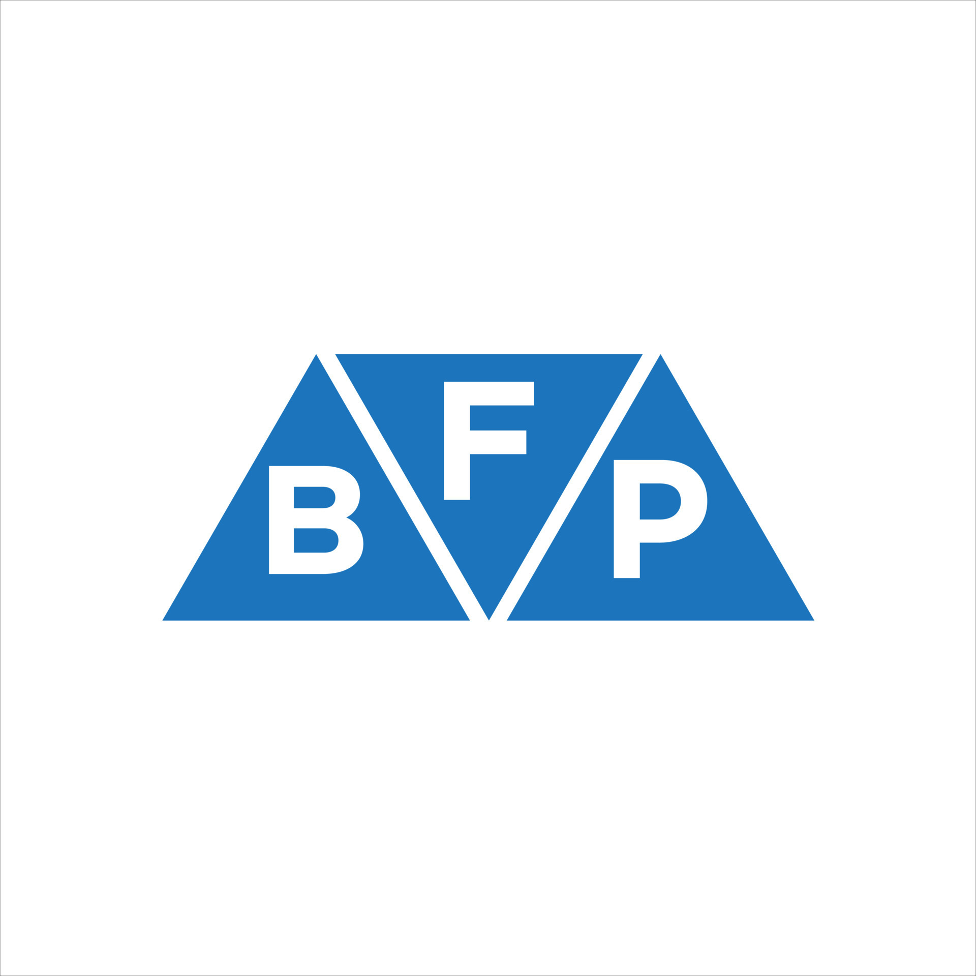 FBP triangle shape logo design on white background. FBP creative ...