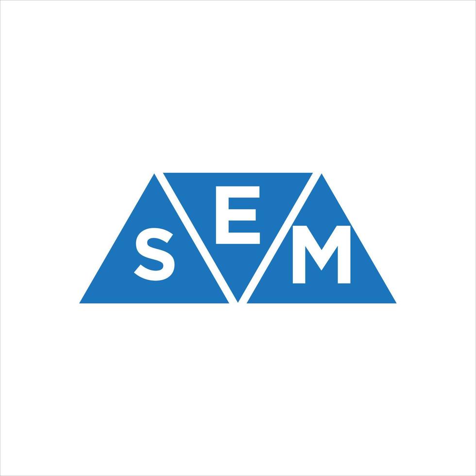 diseño de logotipo en forma de triángulo esm sobre fondo blanco. concepto de logotipo de letra de iniciales creativas de esm. vector