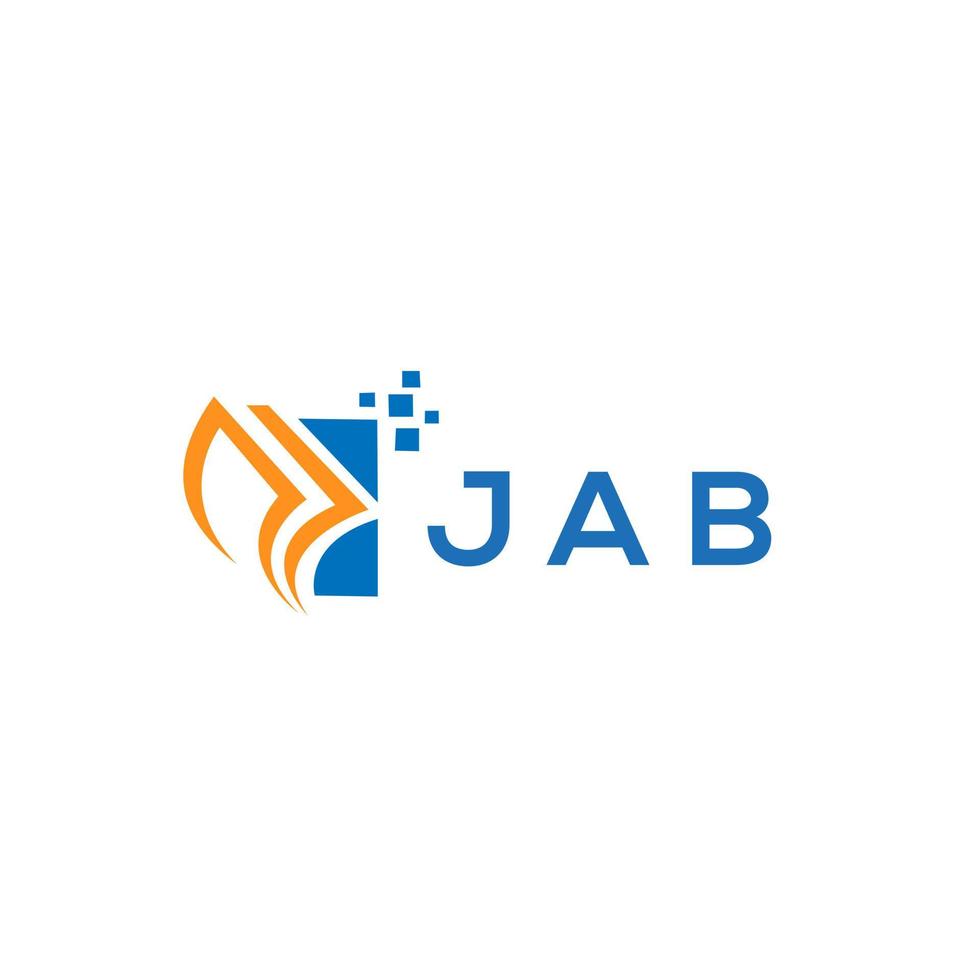 diseño de logotipo de contabilidad de reparación de crédito jab sobre fondo blanco. concepto de logotipo de carta de gráfico de crecimiento de iniciales creativas de jab. diseño de logotipo de finanzas empresariales jab. vector