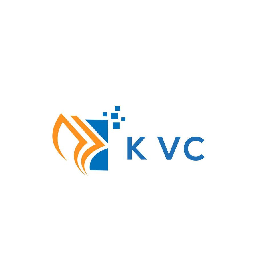 diseño de logotipo de contabilidad de reparación de crédito kvc sobre fondo blanco. Concepto de logotipo de letra de gráfico de crecimiento de iniciales creativas kvc. diseño del logotipo de finanzas empresariales kvc. vector