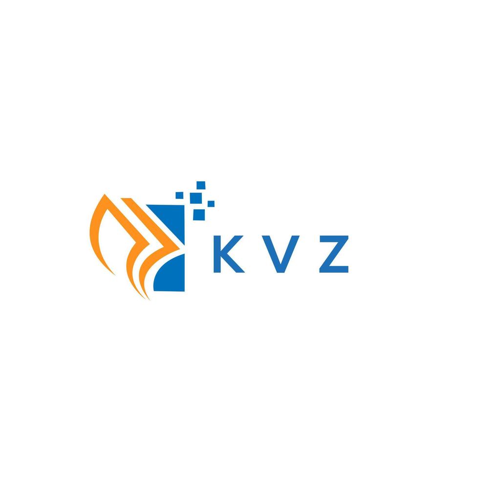 diseño de logotipo de contabilidad de reparación de crédito kvz sobre fondo blanco. kvz creative iniciales gráfico de crecimiento letra logo concepto. diseño del logotipo de finanzas empresariales kvz. vector
