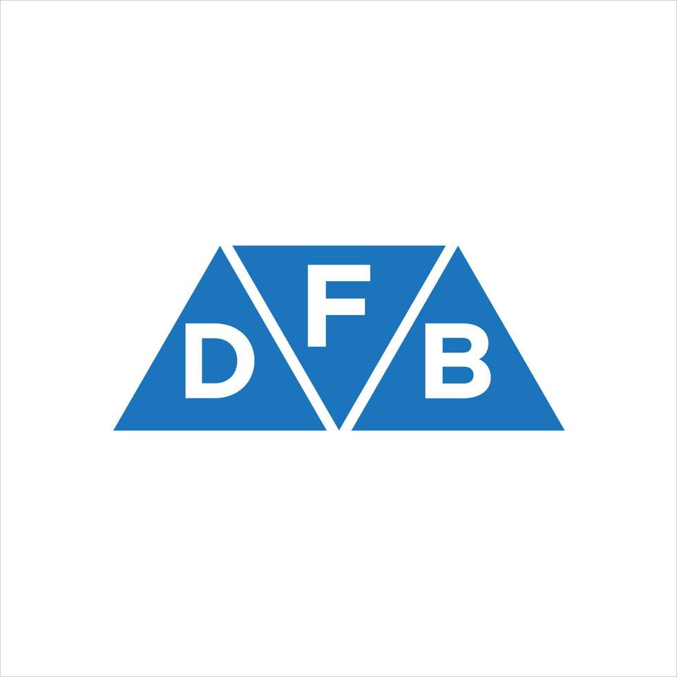 diseño de logotipo en forma de triángulo fdb sobre fondo blanco. Concepto de logotipo de letra de iniciales creativas fdb. vector