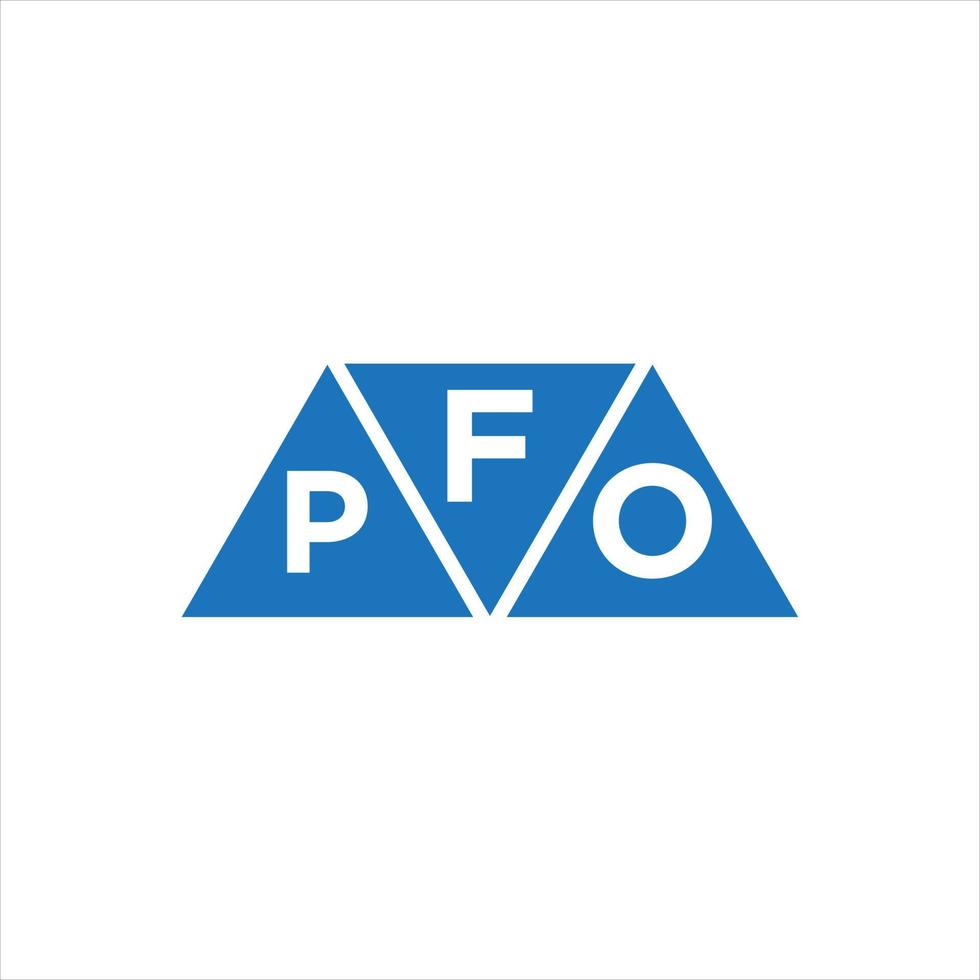 diseño de logotipo en forma de triángulo fpo sobre fondo blanco. concepto de logotipo de letra inicial creativa fpo. vector