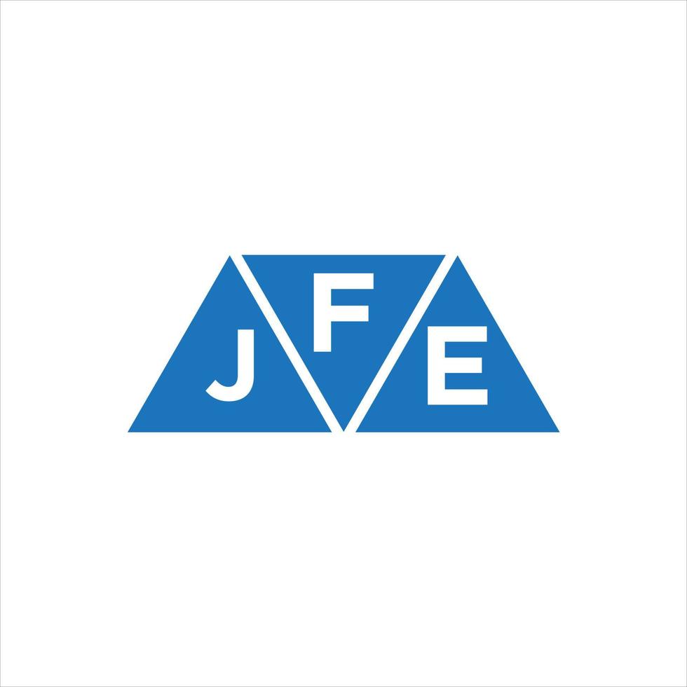 diseño de logotipo en forma de triángulo fje sobre fondo blanco. concepto de logotipo de letra de iniciales creativas fje. vector
