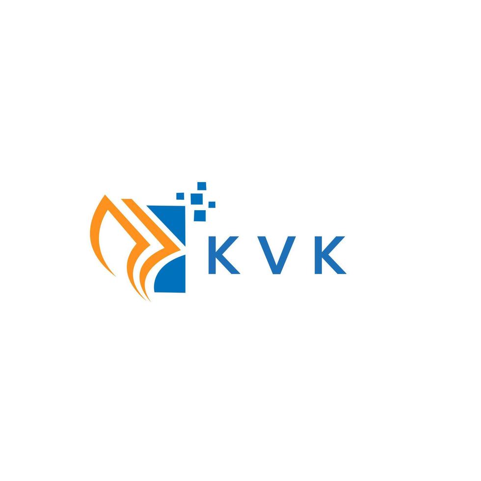 diseño de logotipo de contabilidad de reparación de crédito kvk sobre fondo blanco. kvk creative iniciales gráfico de crecimiento letra logo concepto. diseño del logotipo de finanzas empresariales kvk. vector