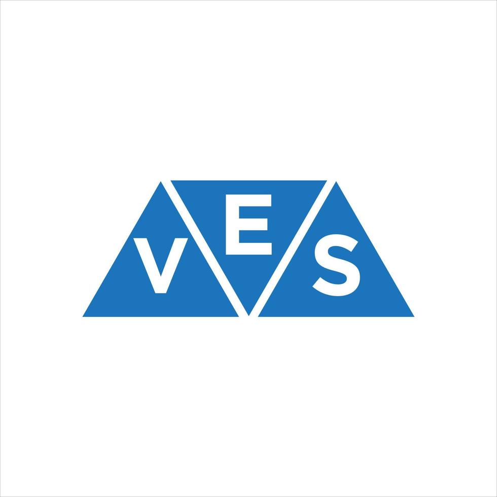 diseño de logotipo en forma de triángulo evs sobre fondo blanco. concepto de logotipo de letra de iniciales creativas evs. vector
