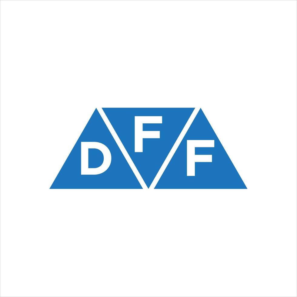 diseño de logotipo en forma de triángulo fdf sobre fondo blanco. concepto de logotipo de letra de iniciales creativas fdf. vector