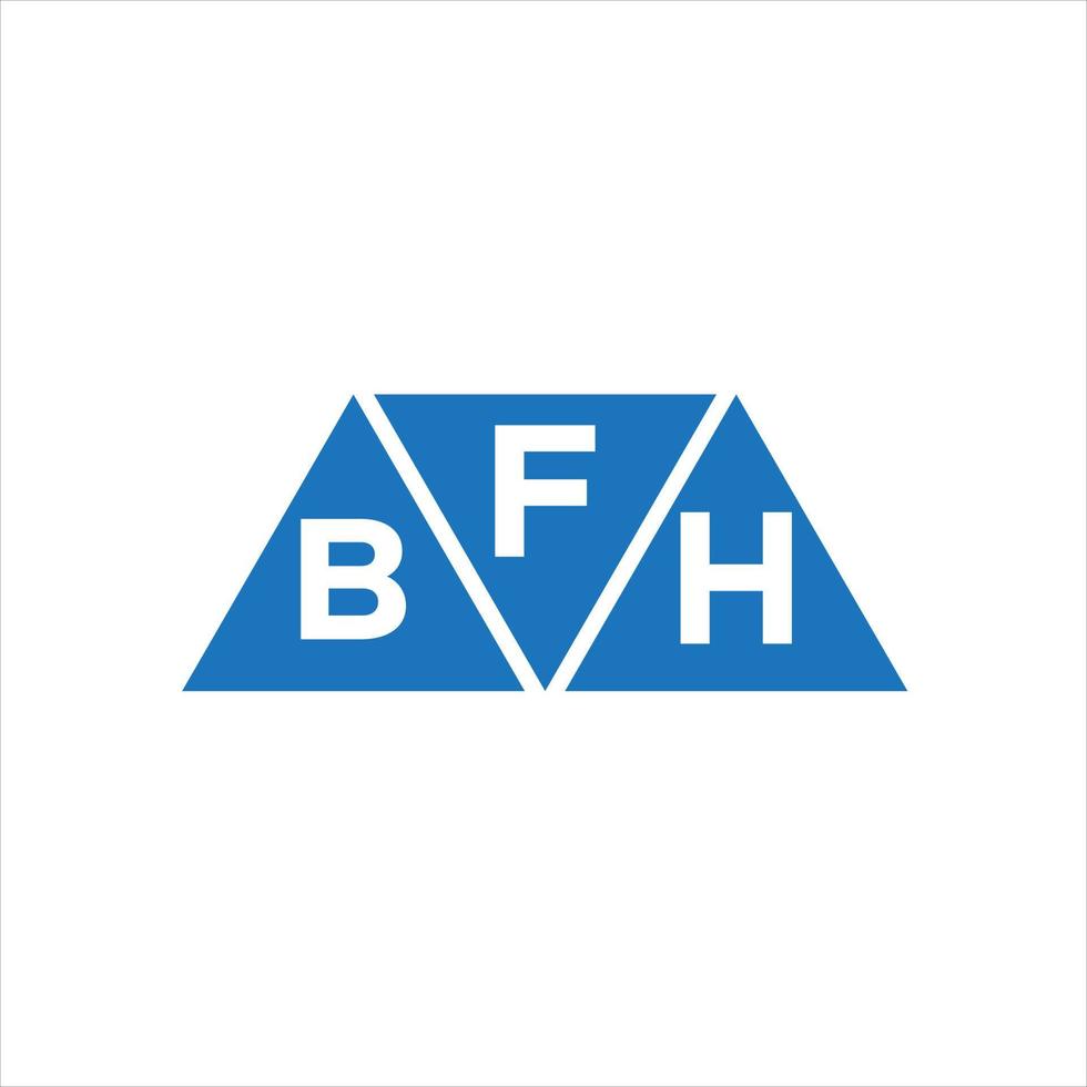 diseño de logotipo en forma de triángulo fbh sobre fondo blanco. concepto de logotipo de letra de iniciales creativas fbh. vector