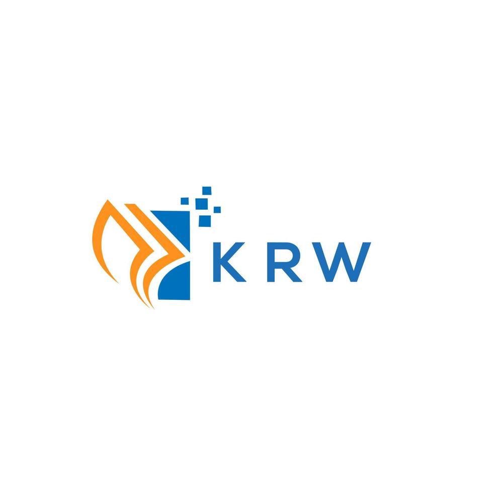 KRW credit repair accounting logo design on white background. KRW creative initials Growth graph letter logo concept. KRW business finance logo design. vector