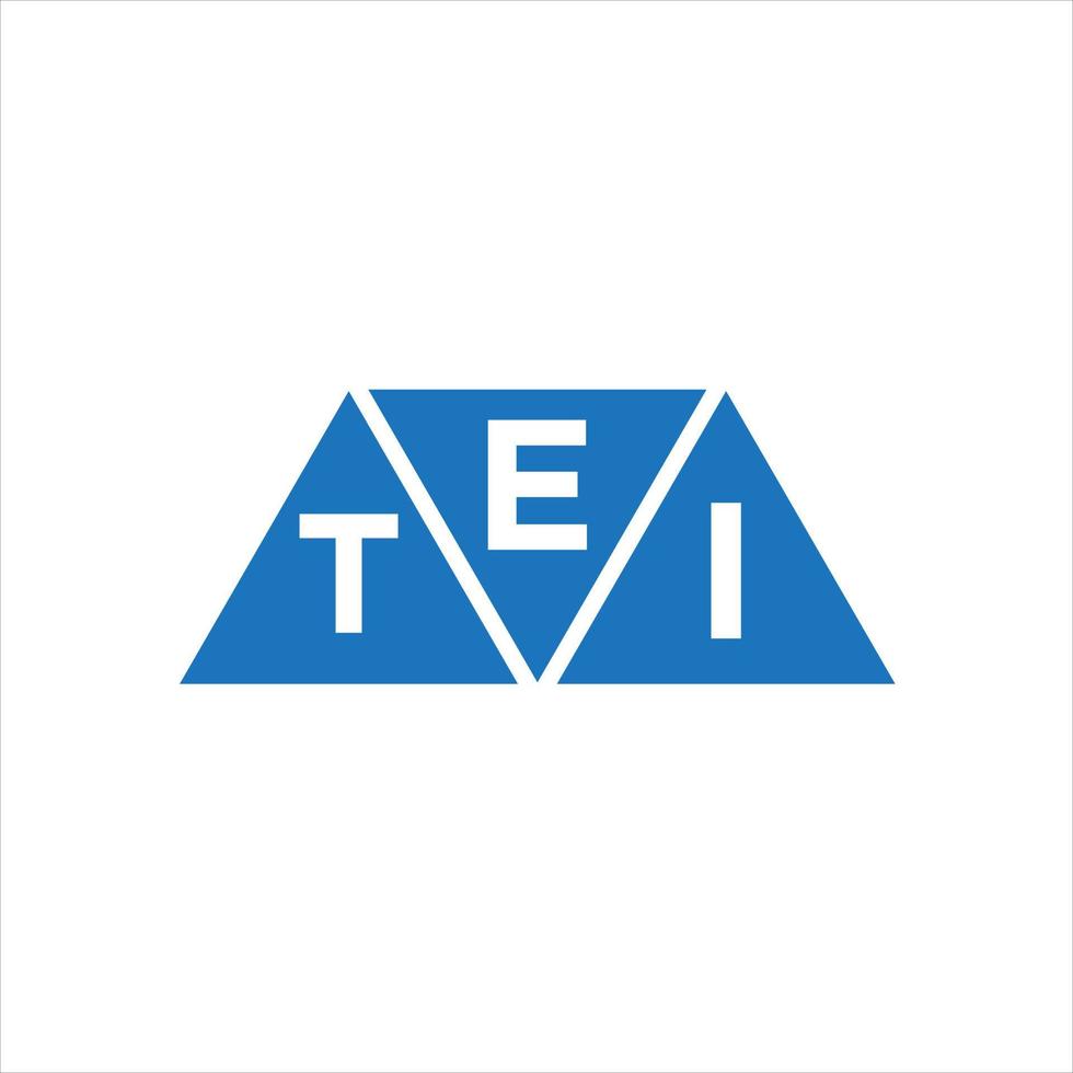 diseño de logotipo en forma de triángulo eti sobre fondo blanco. concepto de logotipo de letra de iniciales creativas de eti. vector
