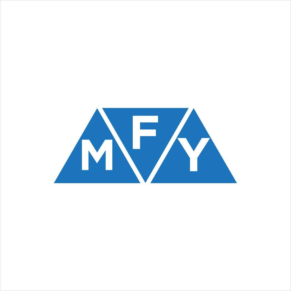 fmy diseño de logotipo en forma de triángulo sobre fondo blanco. concepto de logotipo de letra de iniciales creativas fmy. vector