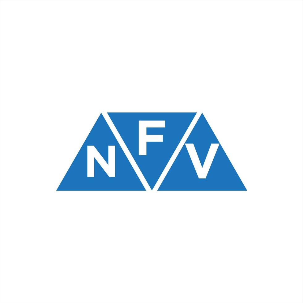 diseño de logotipo en forma de triángulo fnv sobre fondo blanco. concepto de logotipo de letra de iniciales creativas fnv. vector