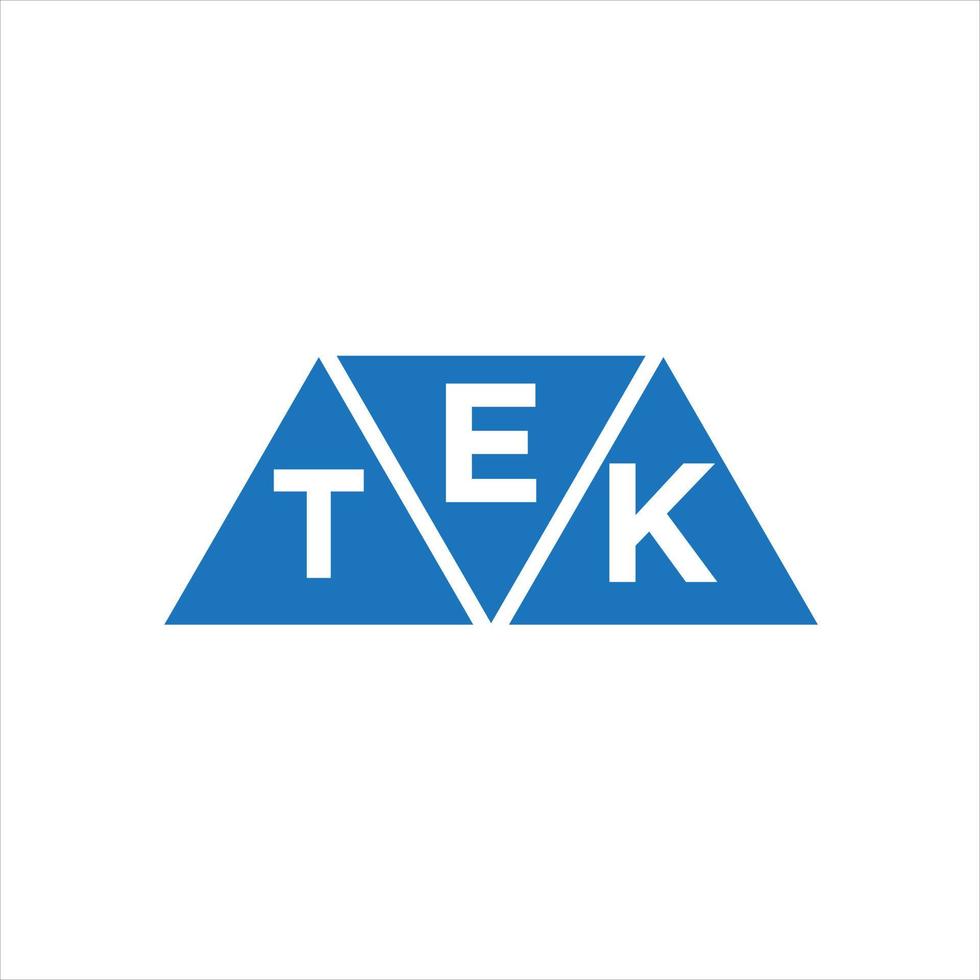 etk diseño de logotipo en forma de triángulo sobre fondo blanco. etk creative iniciales carta logo concepto. vector