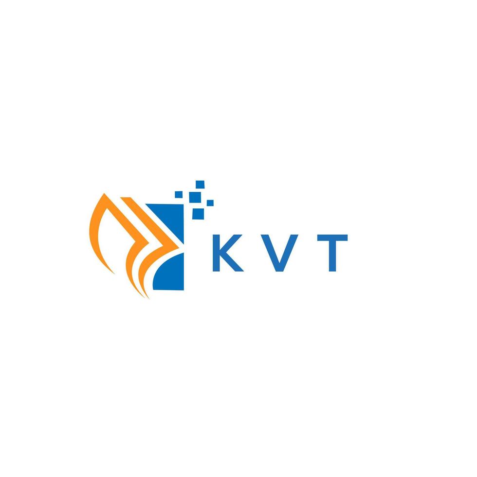 KVT credit repair accounting logo design on white background. KVT creative initials Growth graph letter logo concept. KVT business finance logo design. vector